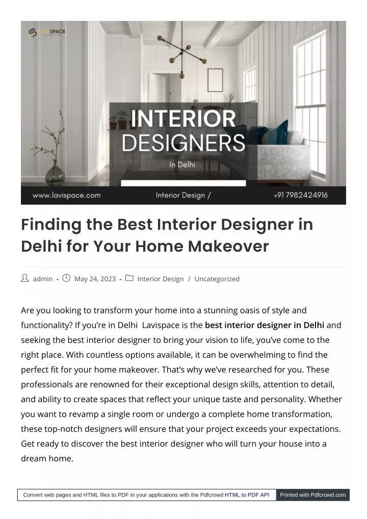 finding the best interior designer in delhi
