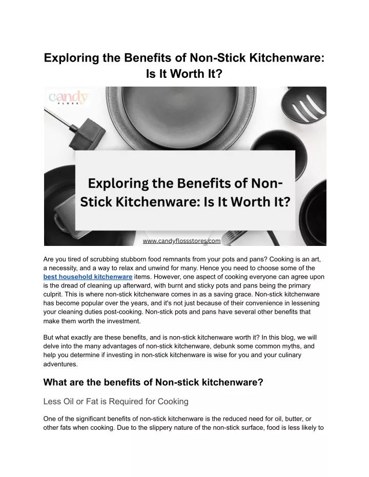 exploring the benefits of non stick kitchenware
