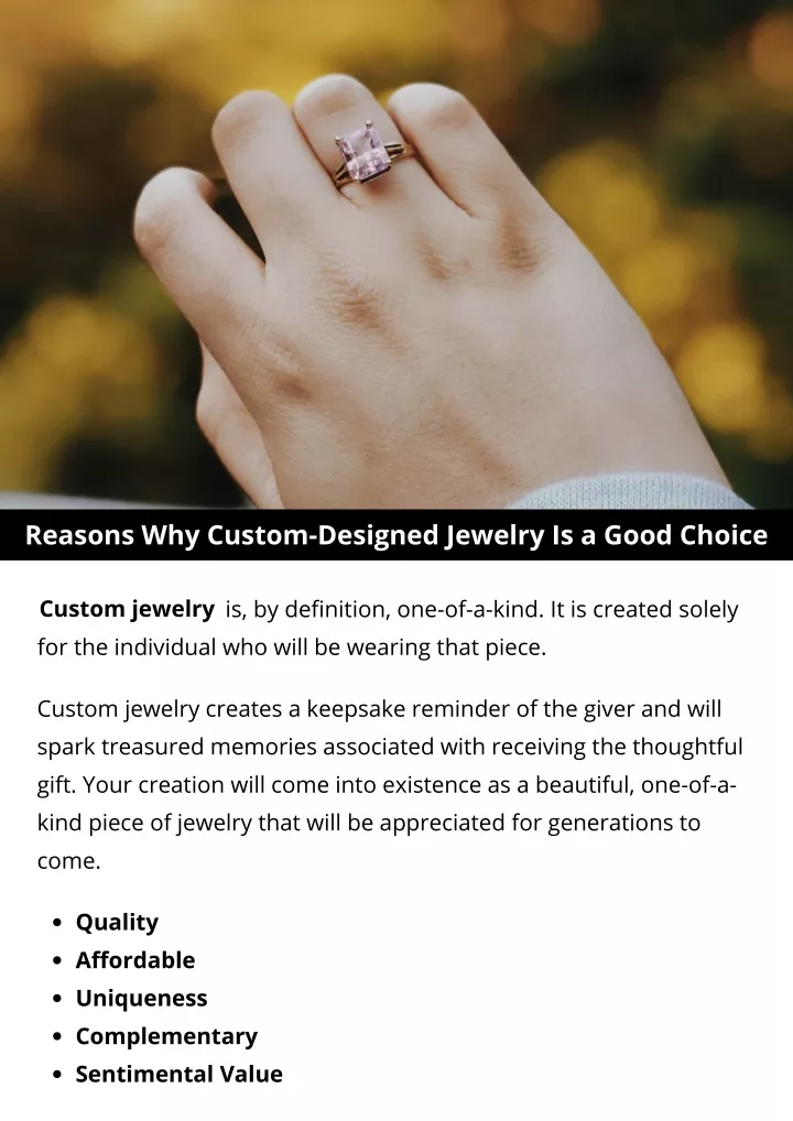 reasons why custom designed jewelry is a good