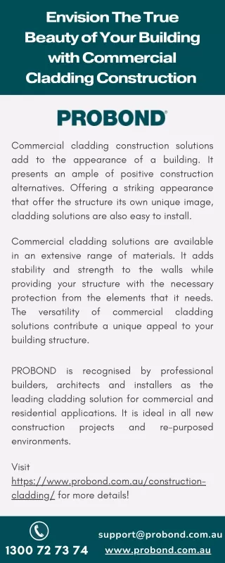 Envision The True Beauty of Your Building with Commercial Cladding Construction