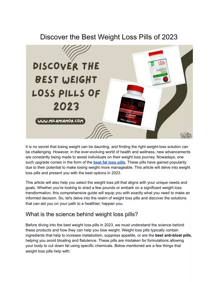 discover the best weight loss pills of 2023