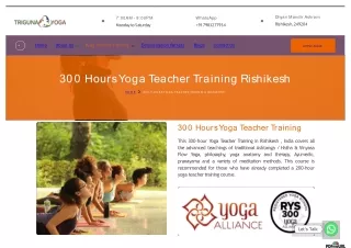 300 Hours Yoga Teacher Training Rishikesh