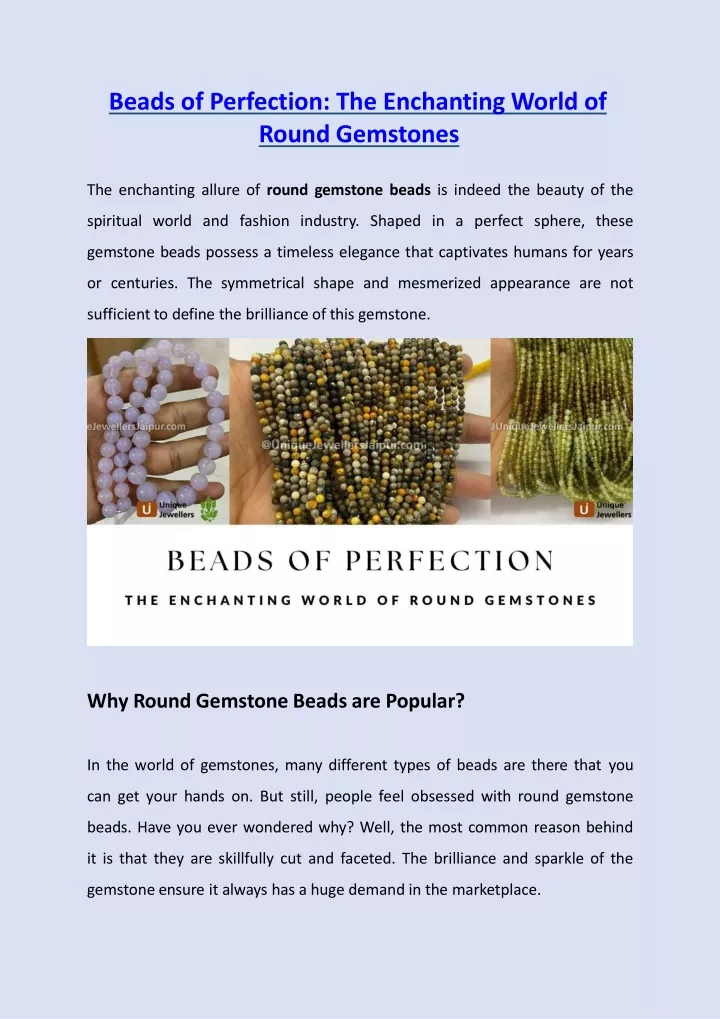 beads of perfection the enchanting world of round