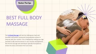 Perfectly Relaxing with Best Full Body Massage in Goa!