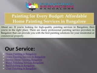 Painting for Every Budget Affordable Home Painting Services in Bangalore
