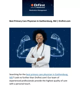 Best Primary Care Physician In Gaithersburg