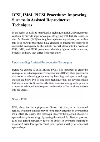 icsi imsi picsi procedure improving success