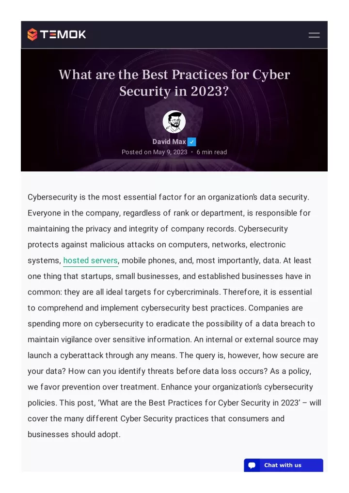 what are the best practices for cyber security