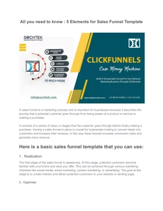 All you need to know : 5 Elements for Sales Funnel Template | Webinar Funnels |
