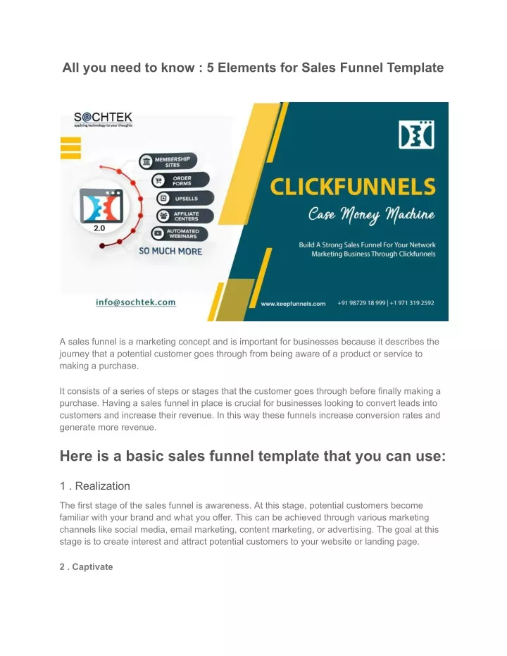 all you need to know 5 elements for sales funnel