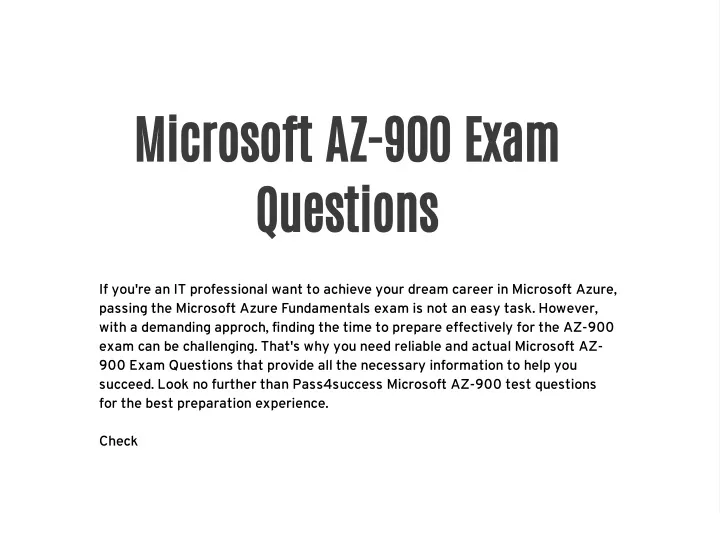microsoft az 900 exam questions
