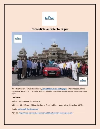 Convertible Audi Rental Jaipur