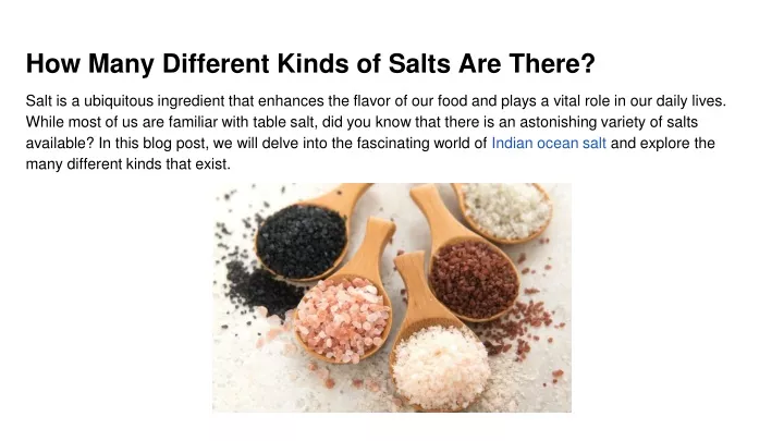 how many different kinds of salts are there