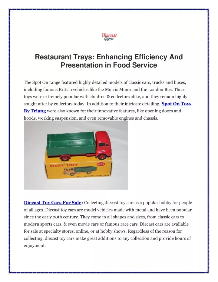 restaurant trays enhancing efficiency