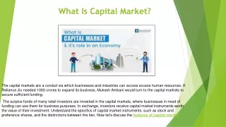 What Is Capital Market