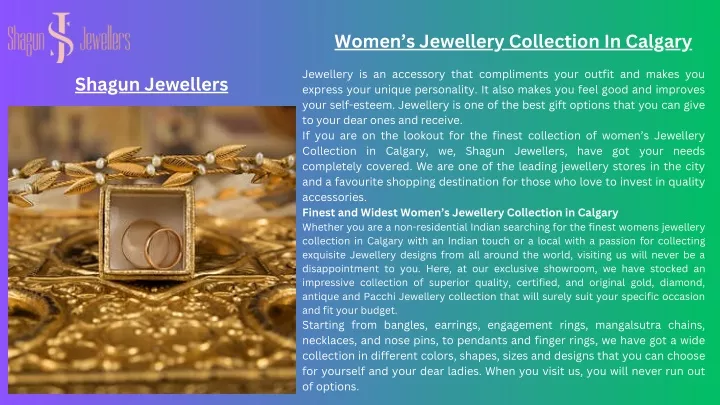 women s jewellery collection in calgary