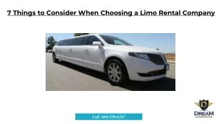 7 Things to Consider When Choosing a Limo Rental Company