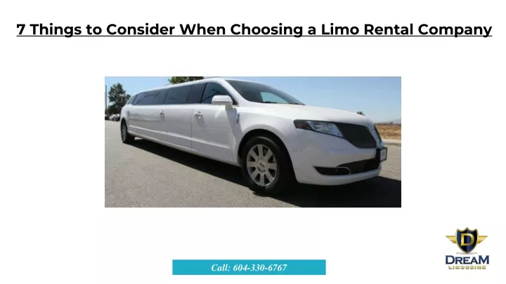 7 things to consider when choosing a limo rental