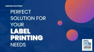 PERFECT SOLUTION FOR YOUR LABEL PRINTING NEEDS