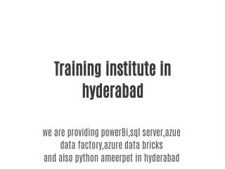 Training institute in hyderabad