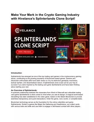 Splinterlands Clone Script