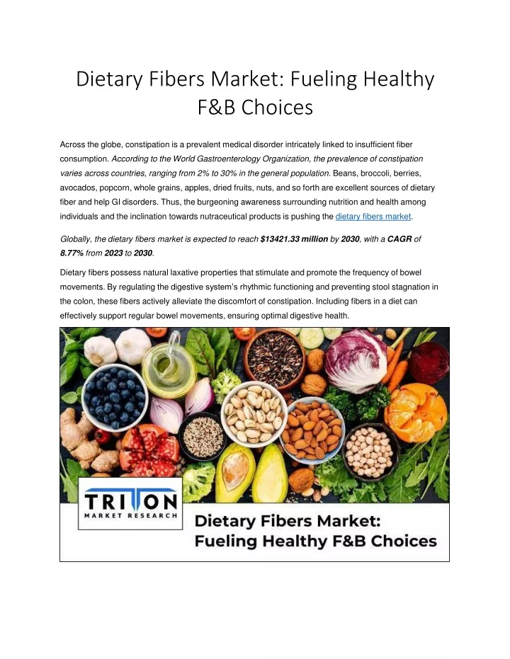 dietary fibers market fueling healthy f b choices