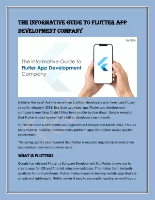The Informative Guide to Flutter App Development Company