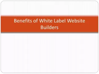 benefits of white label website builders