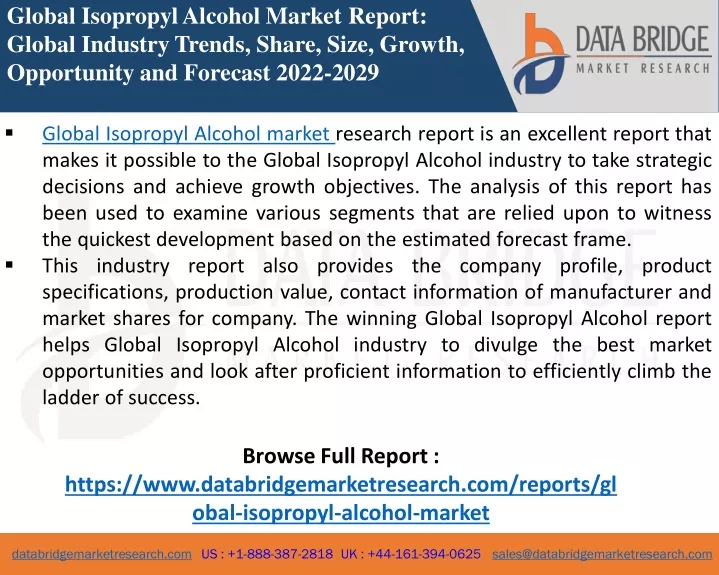 global isopropyl alcohol market report global