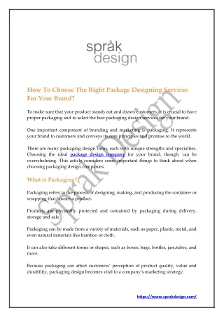 How To Choose The Right Package Designing Services For Your Brand