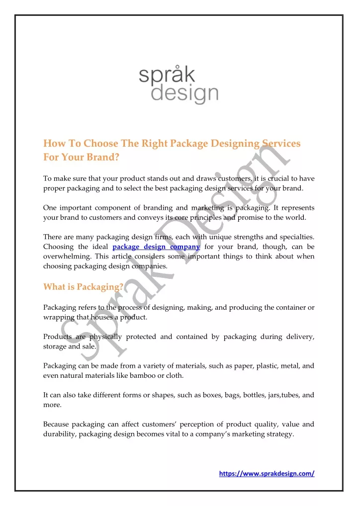 how to choose the right package designing