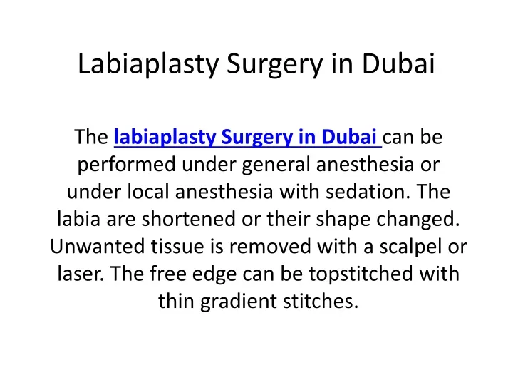 labiaplasty surgery in dubai