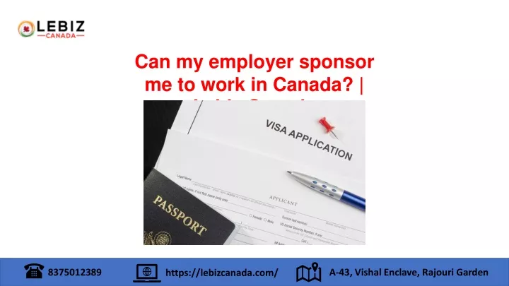 can my employer sponsor me to work in canada