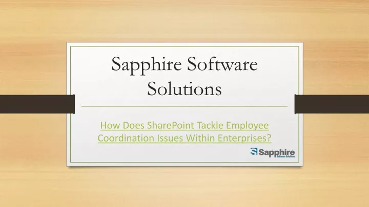 sapphire software solutions