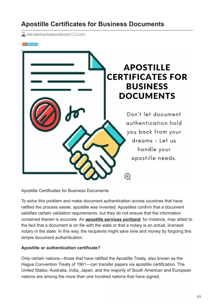 apostille certificates for business documents