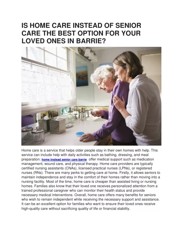 is home care instead of senior care the best