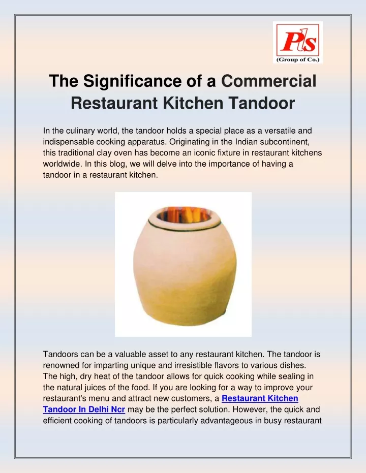 the significance of a commercial restaurant