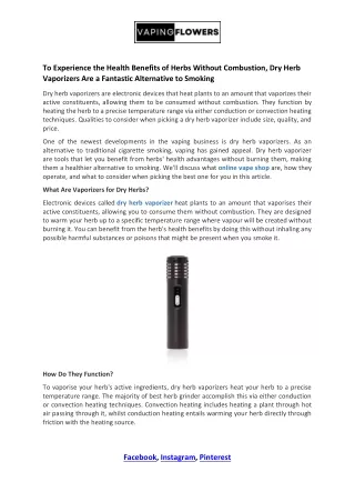 Dry Herb Vaporizer