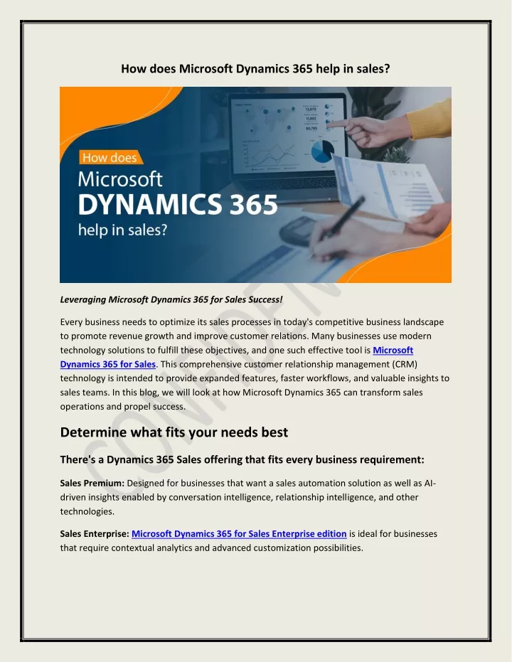 how does microsoft dynamics 365 help in sales