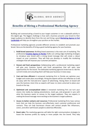 Benefits of Hiring a Professional Marketing Agency