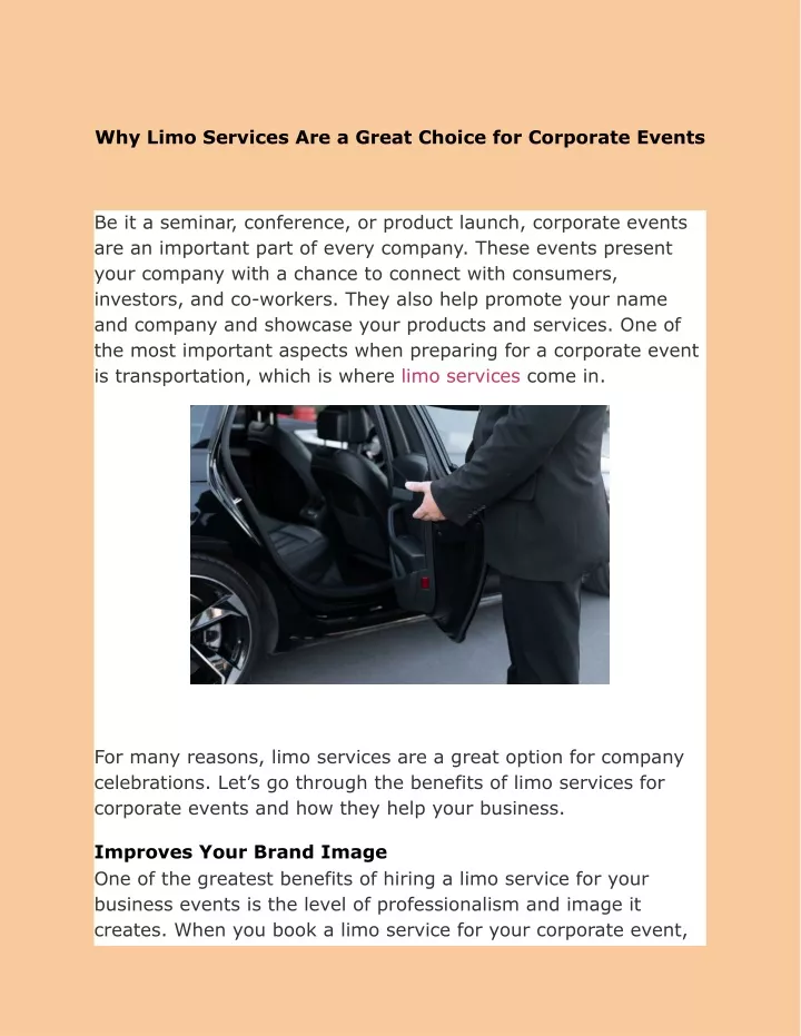 why limo services are a great choice