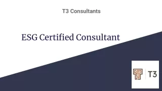 ESG Certified Consultant _ T3 Consultants Ltd