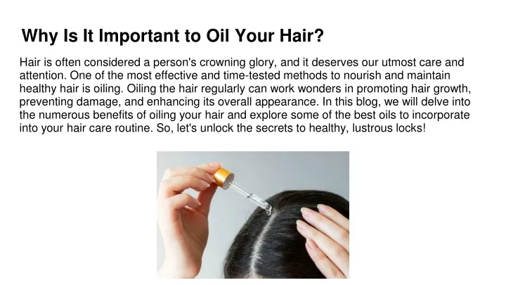 why is it important to oil your hair