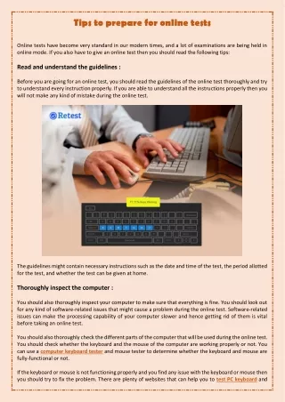 tips to prepare for online tests