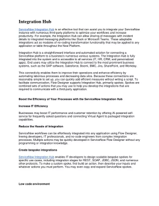 integration hub servicenow integration
