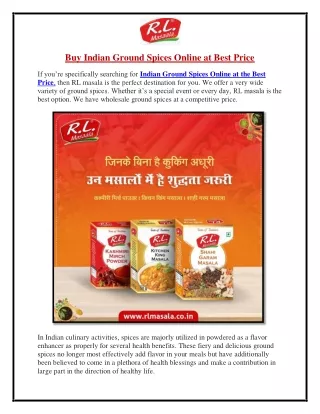 Buy Indian Ground Spices Online at Best Price