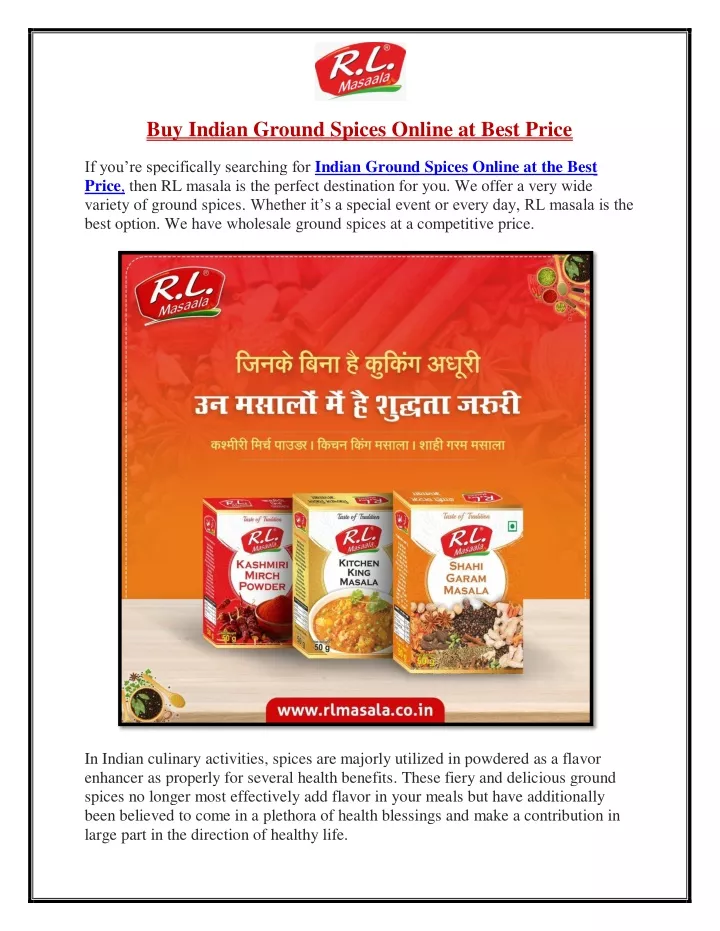 buy indian ground spices online at best price