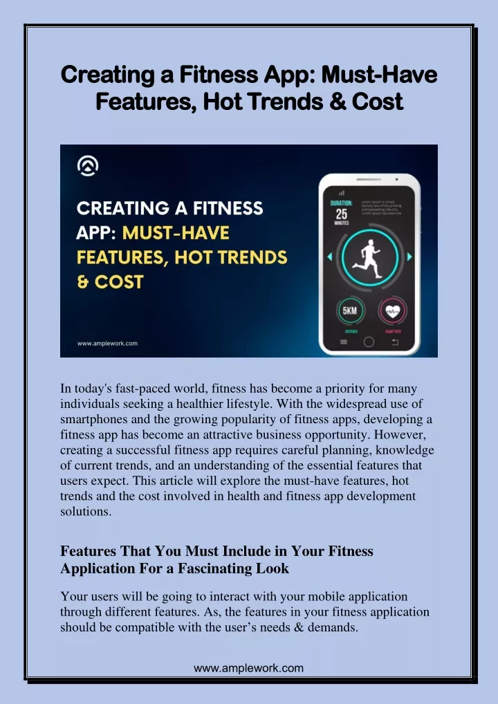 creating a fitness app must creating a fitness