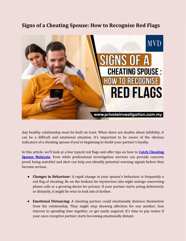 PPT   Signs Of A Cheating Spouse How To Recognise Red Flags PowerPoint