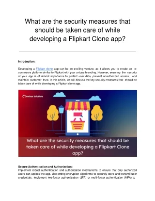 what are the security measures that should be taken care of while developing a flipkart clone app